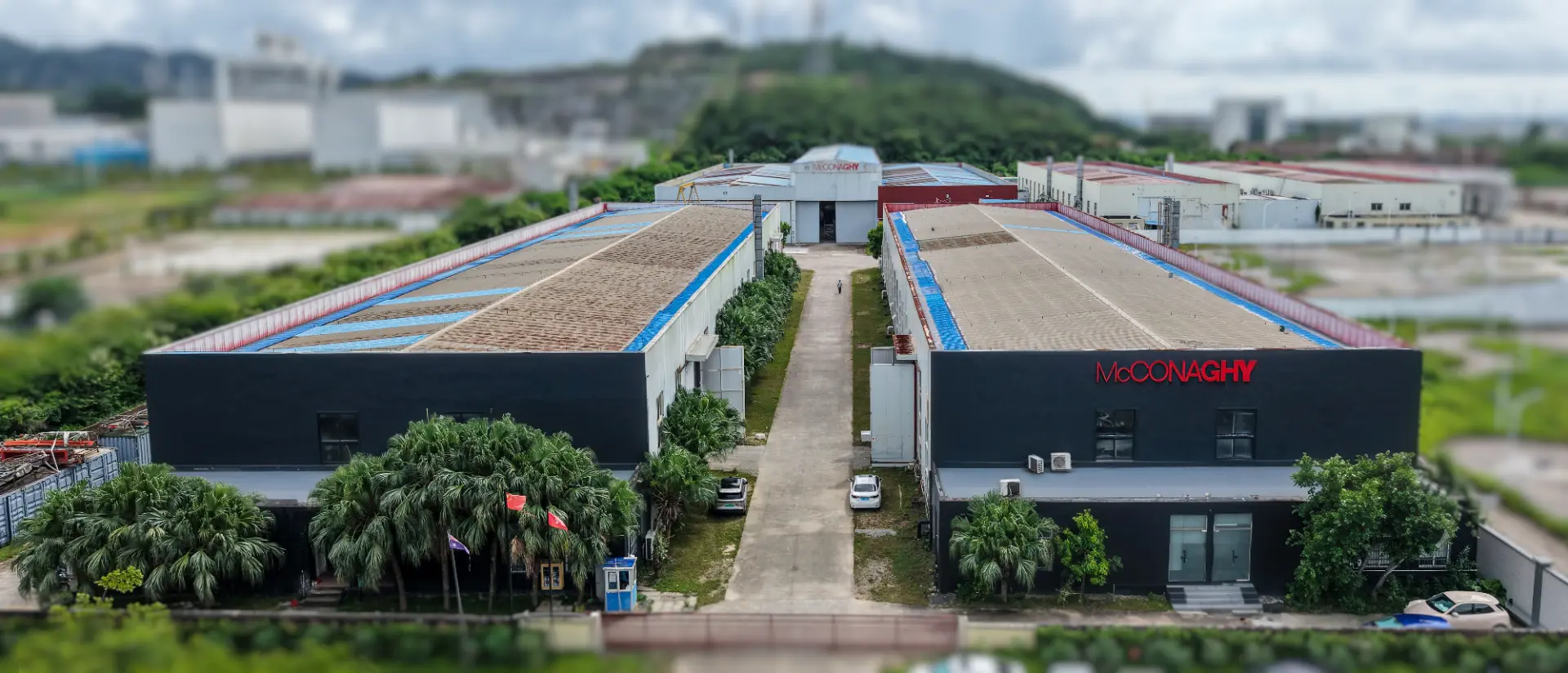 Aerial view of the McConaghy boatbuilding facility