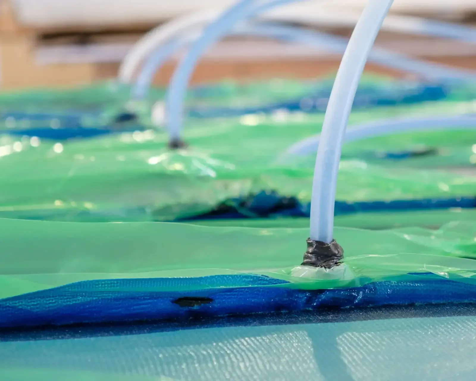 Carbon fibre resin infusion and vacuum bagging