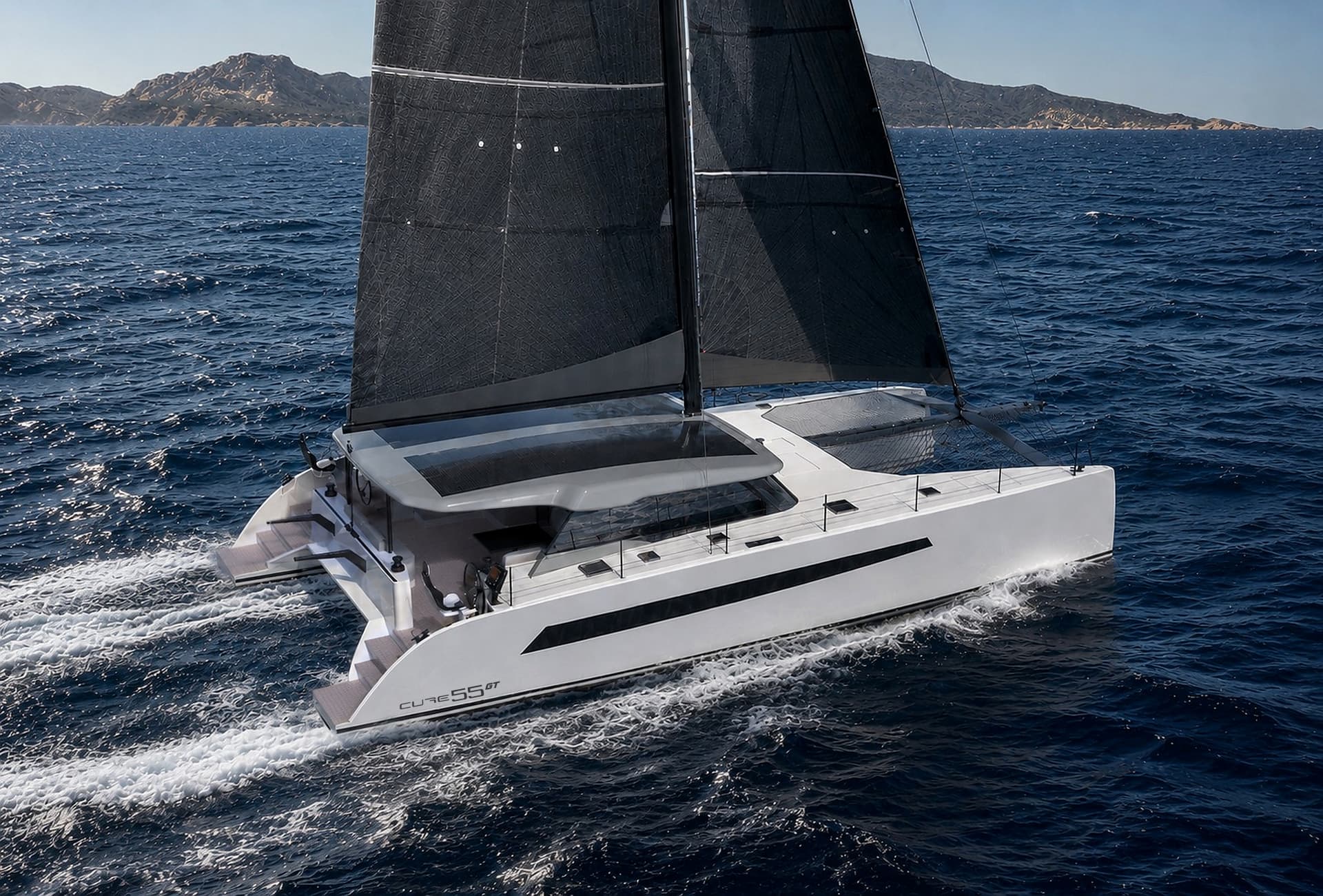 Cure Marine catamaran under sail