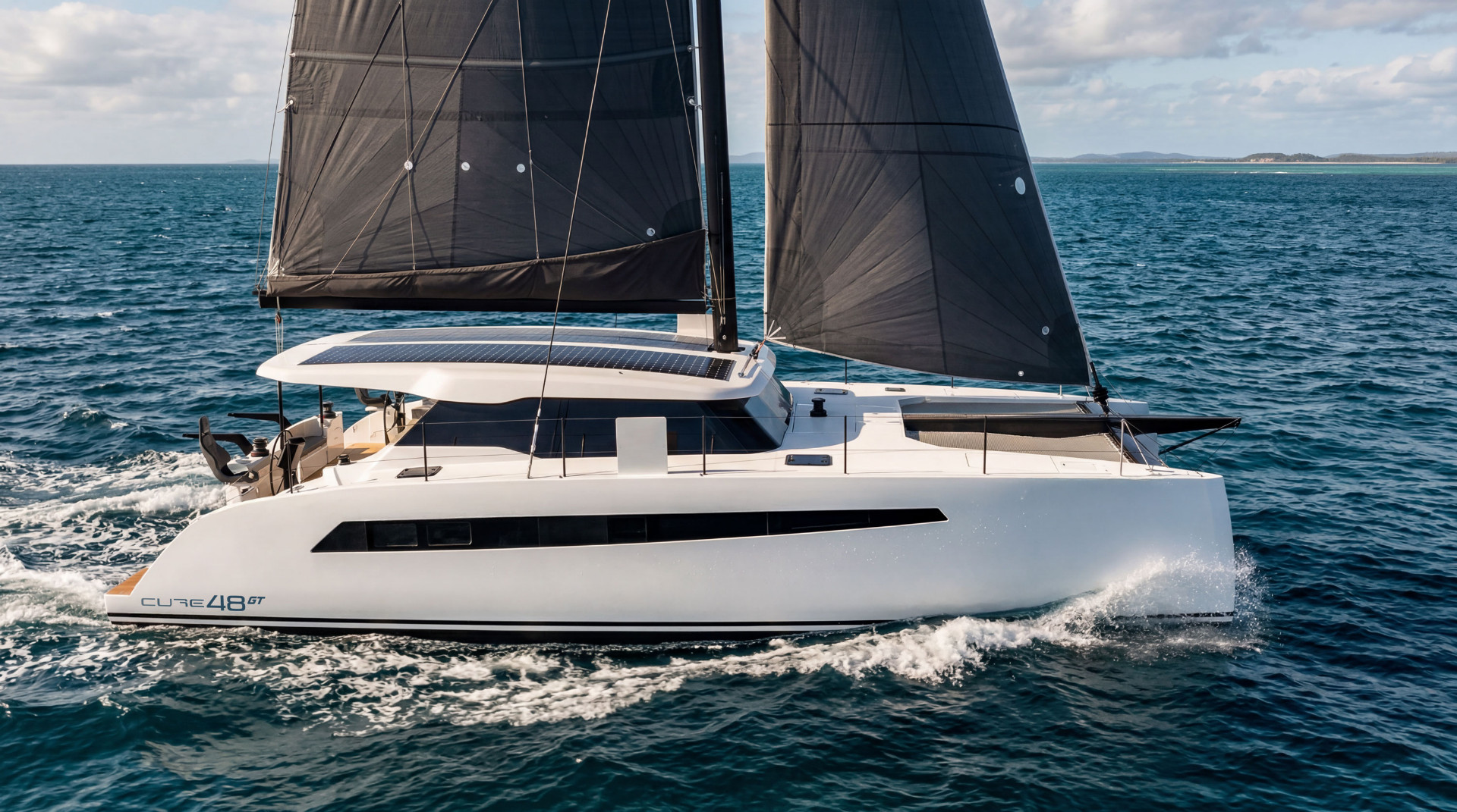 Cure 48GT side-on under sail