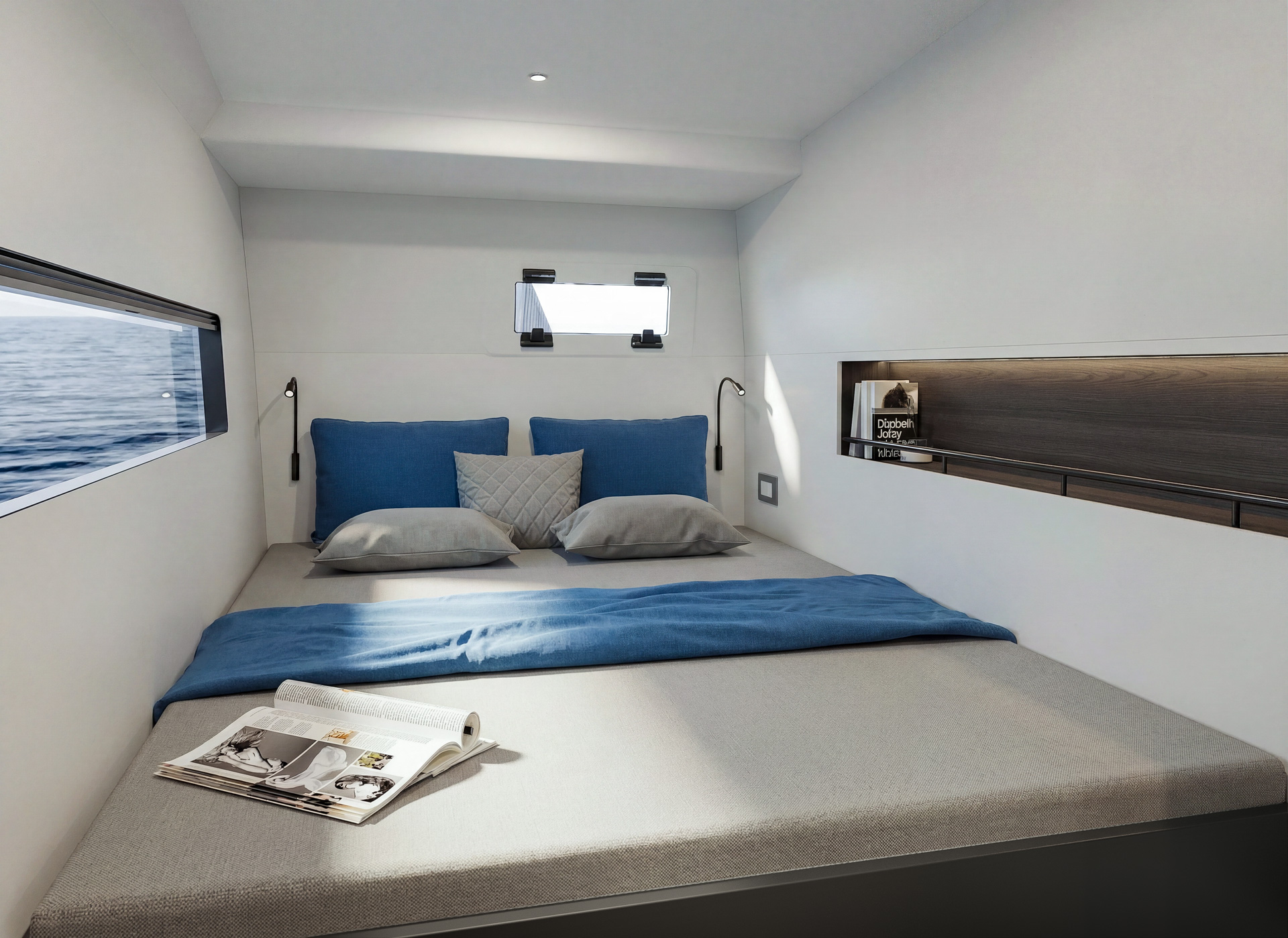 Cure 48GT master cabin bed