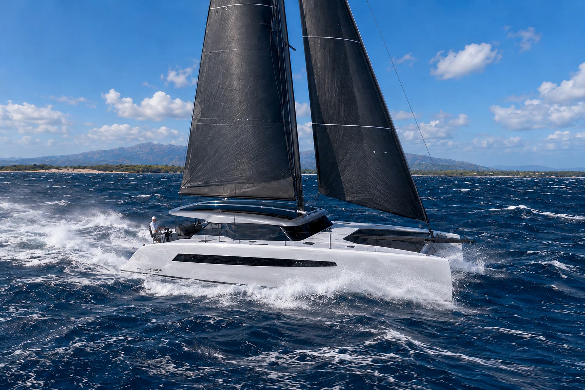 Cure 55GT powering upwind in a breeze